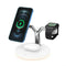 Magsafe desktop magnetic mobile phone holder charger three-in-one wireless charging watch headset - White_0