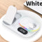 3in1 30W Wireless Charger with Clock, Fast Charging RGB Atmosphere Light - White_0